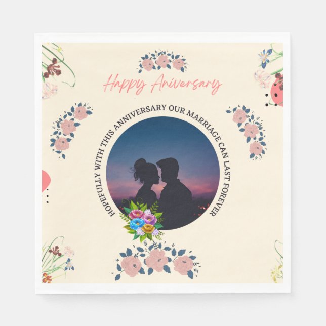 Serviette En Papier Joyeux anniversaire (Devant)