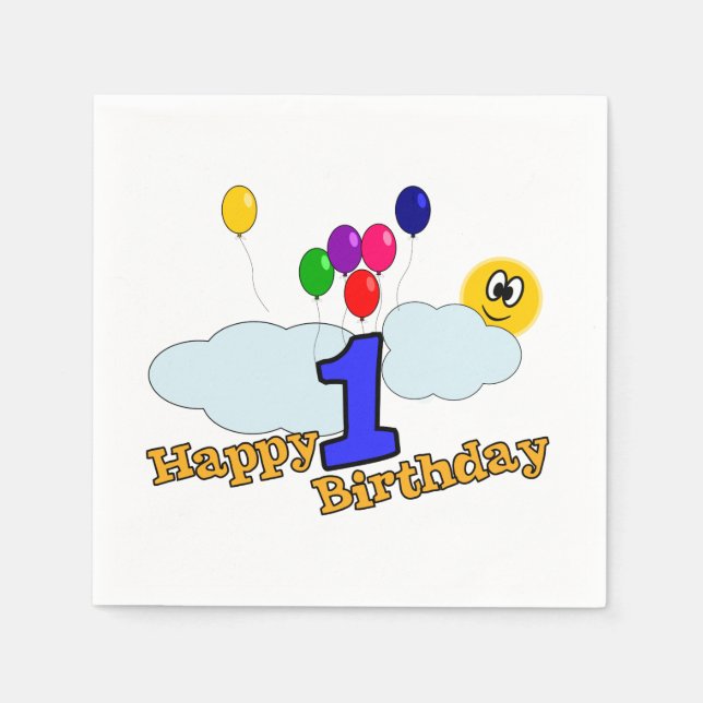 Serviette En Papier Joyeux anniversaire (Devant)