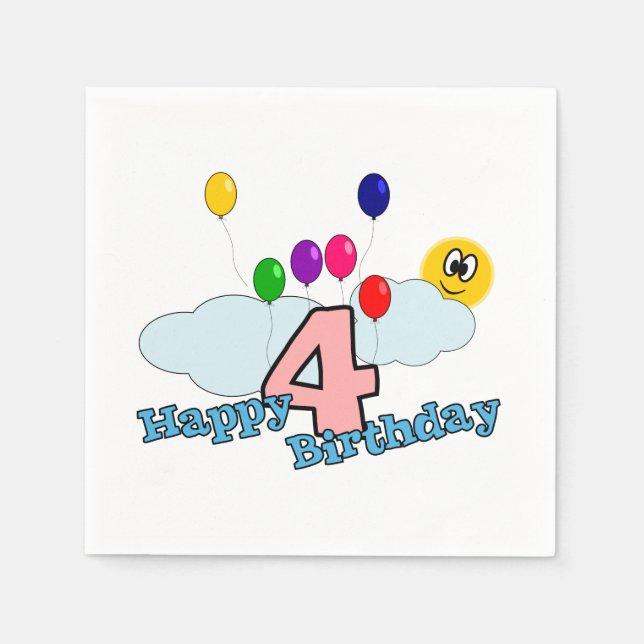 Serviette En Papier Joyeux anniversaire (Devant)