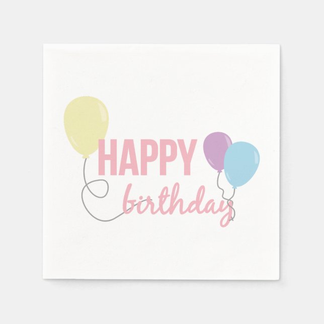 Serviette En Papier Joyeux anniversaire (Devant)