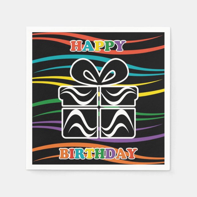 Serviette En Papier Joyeux anniversaire (Devant)