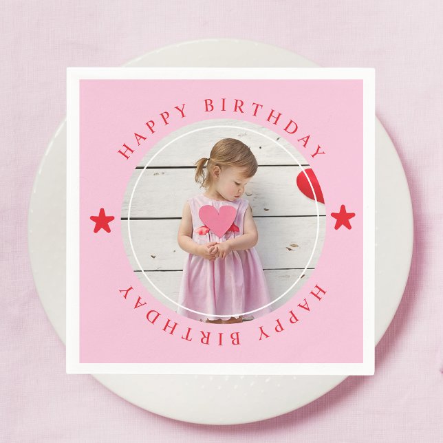 Serviette En Papier Joyeux Anniversaire Avec Photo (Créateur téléchargé)