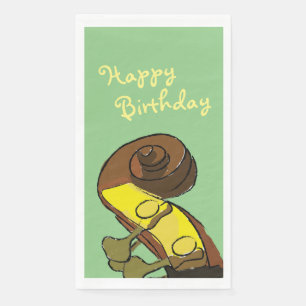 Serviette En Papier Joyeux Anniversaire Bass Instrumentalist Papier