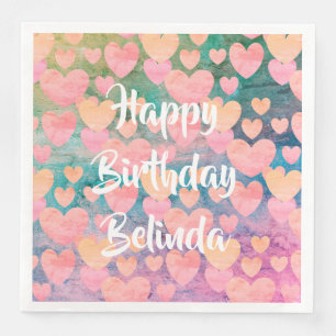 Serviette En Papier Joyeux anniversaire #Belinda serviettes de fête pa