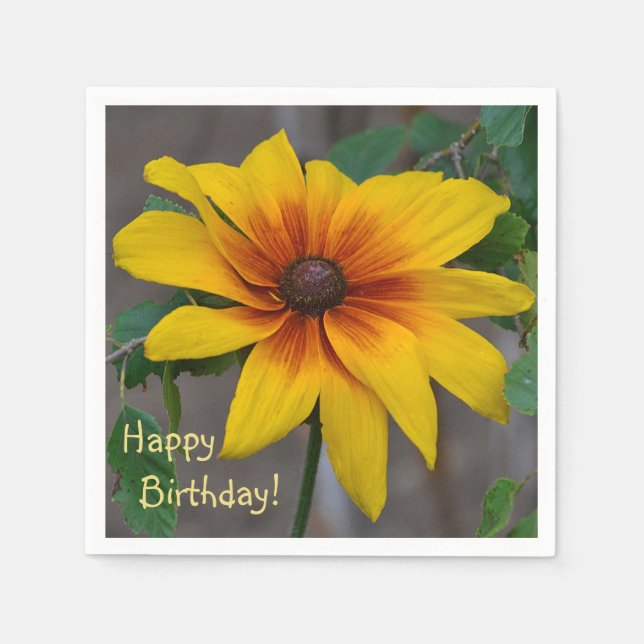 Serviette En Papier Joyeux anniversaire Black Eyed Susan (Devant)