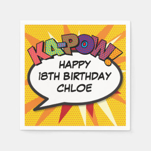 Serviette En Papier JOYEUX ANNIVERSAIRE Bulle de Texte Personnalisée