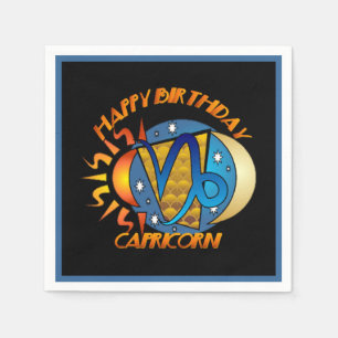 Serviette En Papier Joyeux Anniversaire Capricorne Zodiac Signal de na