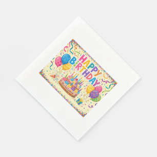 Serviette En Papier Joyeux anniversaire carte lumineuse forte vierge