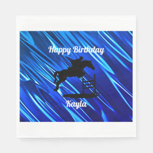Serviette En Papier Joyeux Anniversaire Cavalier Équestre Chasseur Sau