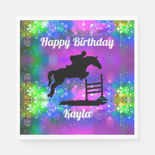 Serviette En Papier Joyeux Anniversaire Chasseur Cheval Jumper Equestr