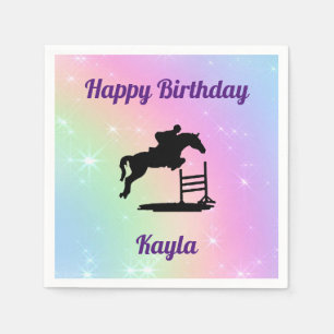 Serviette En Papier Joyeux Anniversaire Chasseur Cheval Jumper Papier 