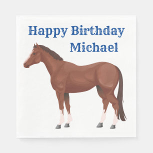 Serviette En Papier Joyeux Anniversaire Cheval Cheval Équestre Fête de