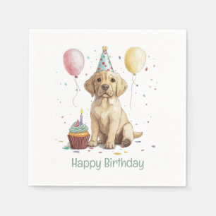 Serviette En Papier Joyeux Anniversaire Chiens Labrador Retriever