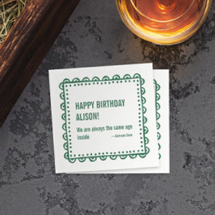 Serviette En Papier Joyeux Anniversaire Citation de l'Âge Littéraire G