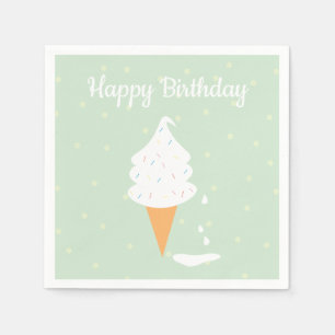 Serviette En Papier Joyeux Anniversaire Crème glacée Cone Saupoudrer P
