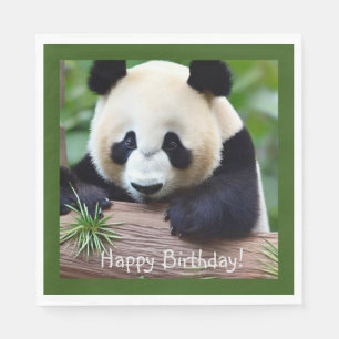 Serviette En Papier Joyeux Anniversaire Cute Panda Bear