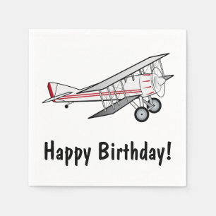 Serviette En Papier Joyeux anniversaire d'avion