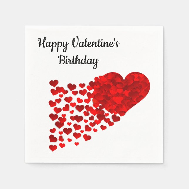 Serviette En Papier Joyeux Anniversaire de la Saint-Valentin (Devant)