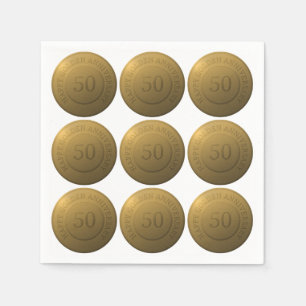 Serviette En Papier Joyeux anniversaire de mariage d'or