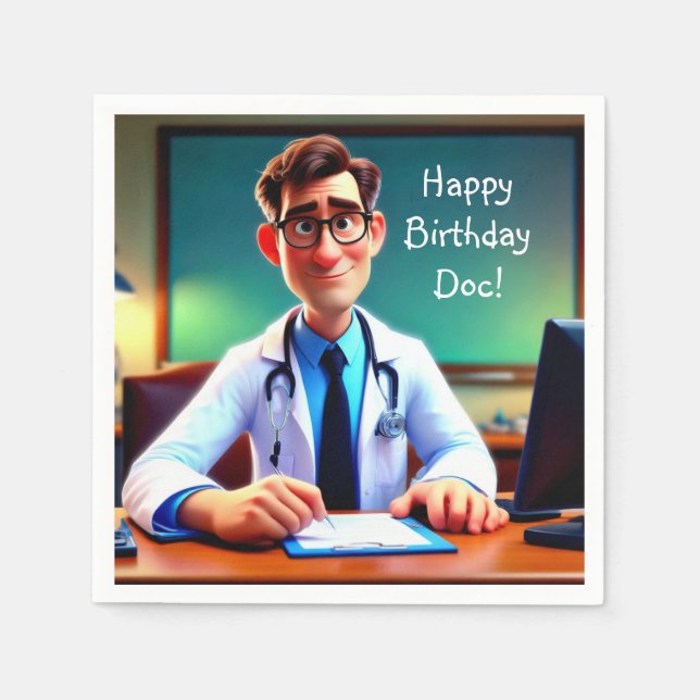 Serviette En Papier Joyeux Anniversaire Doc (Devant)