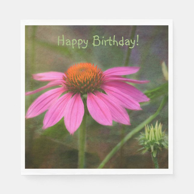 Serviette En Papier Joyeux anniversaire Dreamy ConeFlower (Devant)