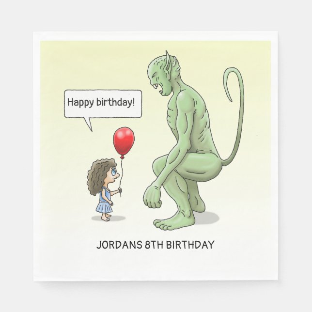 Serviette En Papier Joyeux anniversaire du Bouffon Vert (Devant)