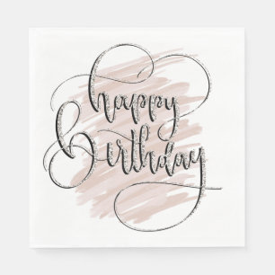 Serviette En Papier Joyeux anniversaire élégant