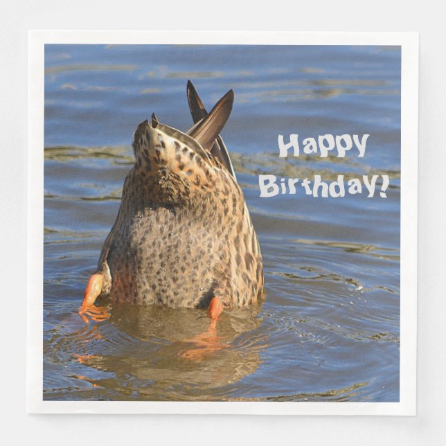 Serviette En Papier Joyeux anniversaire en bas canard (Devant)