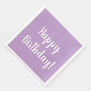 Serviette En Papier Joyeux Anniversaire Fête d'anniversaire Lilas Viol