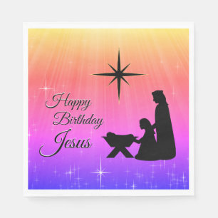 Serviette En Papier Joyeux anniversaire Jésus, Nativité de Noël