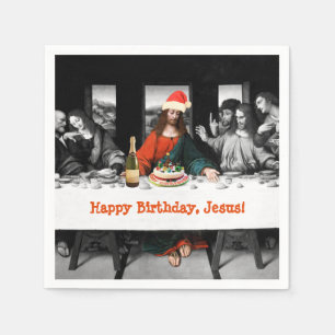 Serviette En Papier Joyeux anniversaire, Jésus ! Noël drôle