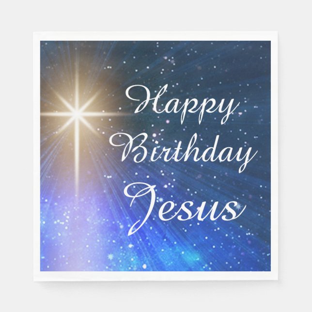 Serviette En Papier Joyeux anniversaire Jésus Papier de Noël Napkins (Devant)