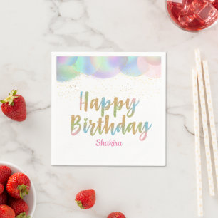 Serviette En Papier Joyeux Anniversaire Licorne 