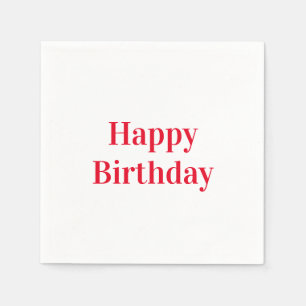 Serviette En Papier "Joyeux anniversaire" livre blanc rouge