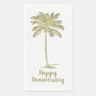 Serviette En Papier Joyeux Anniversaire Look Vintage Cocotier