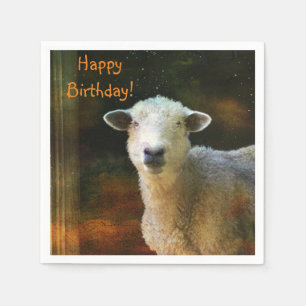 Serviette En Papier Joyeux anniversaire mignon mouton