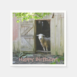 Serviette En Papier Joyeux Anniversaire Moutons adorables