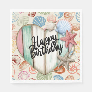 Serviette En Papier Joyeux anniversaire nautique