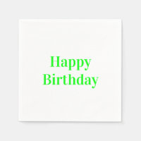 "Joyeux anniversaire" néon livre blanc vert