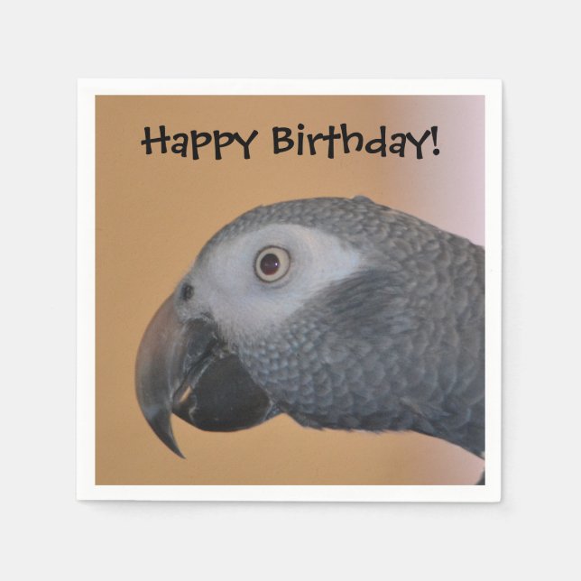 Serviette En Papier Joyeux Anniversaire Parrot Papier Napkin (Devant)