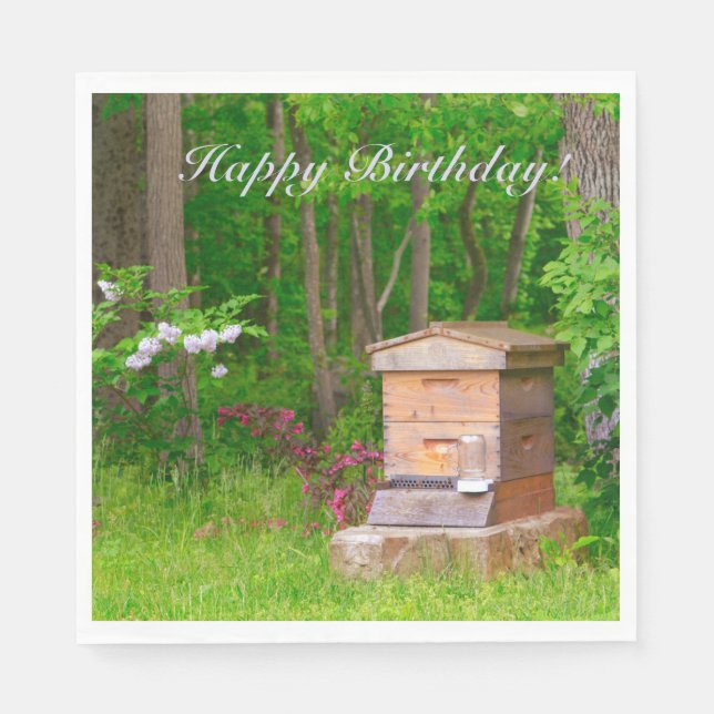 Serviette En Papier Joyeux Anniversaire Pays Beehive (Devant)