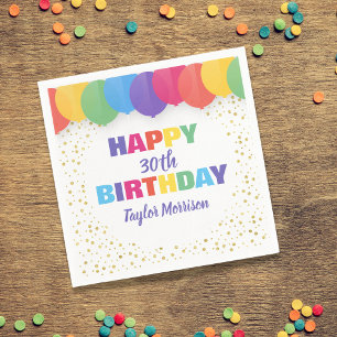 Serviette En Papier Joyeux Anniversaire Personnalisé Nom de l'année Ba