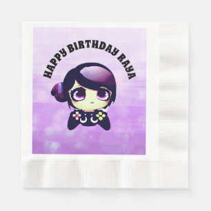 Serviette En Papier Joyeux Anniversaire Personnalisé Thème de Jeux Vio