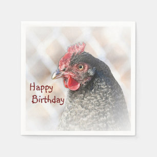 Serviette En Papier Joyeux Anniversaire Poulet Napkin