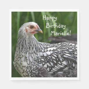 Serviette En Papier Joyeux Anniversaire Poulet Posant