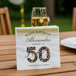 Serviette En Papier Joyeux Anniversaire pour 50 Ans de Moments Photo C