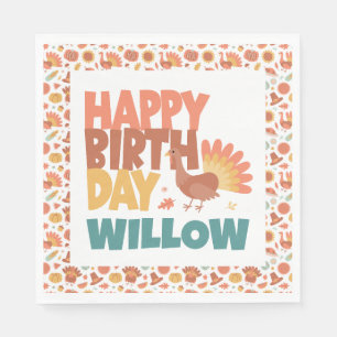 Serviette En Papier Joyeux anniversaire pour la Turquie qui donne des