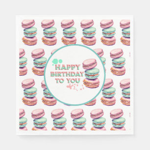 Serviette En Papier Joyeux Anniversaire Pour Vous   Macaron