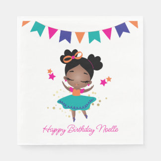 Serviette En Papier Joyeux anniversaire ! Princesse Ballerina avec Bow