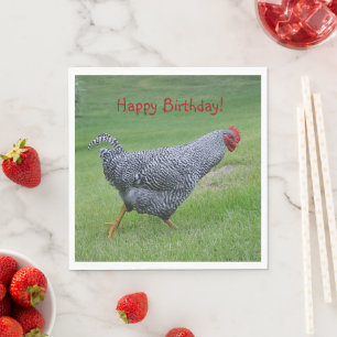 Serviette En Papier Joyeux Anniversaire Promenade de poulet